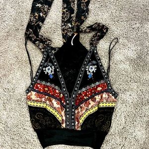 Free people beaded halter top